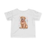 Infant Tee — Cute Golden Retriever Puppy with Hearts Baby Shirt