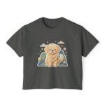 Cute Golden Retriever Illustration Women's Boxy Tee - Image 6