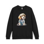 Minimal Black Raglan Sweatshirt — Classic Sponge Fleece Crew