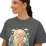 Cute Golden Retriever Illustration Women's Boxy Tee - Image 10