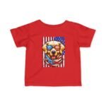 Infant T-Shirt — Patriotic Golden Retriever Puppy with American Flag Sunglasses - Image 5