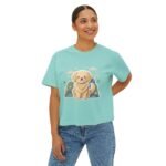 Cute Golden Retriever Illustration Women's Boxy Tee - Image 13