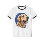 Golden Retriever Ringer T-Shirt — Retro Dog Portrait Tee for Pet Lovers
