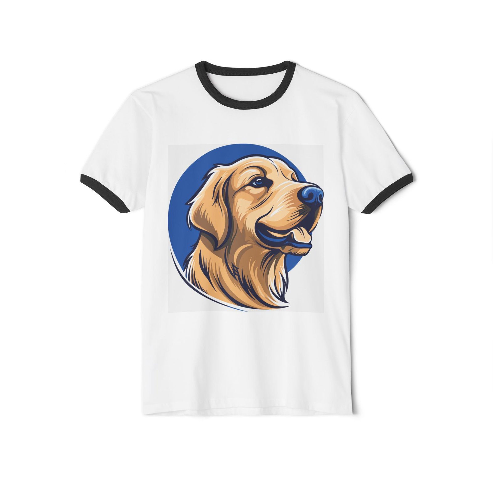 9221030021941360122_2048.jpeg Golden Retriever Ringer T-Shirt — Retro Dog Portrait Tee for Pet Lovers - Image 1